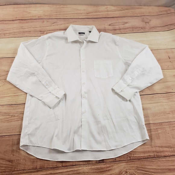 Van Heusen Other - Van Heusen Shirt Mens 2XL‎ 17.5 White Button Up Long Sleeve Casual Dress Adult